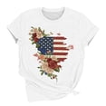 thumbnail image 5 of asdoklhq Red White Blue Shirts Henley Shirts Usa Patriotic Tops Women's Independence Day Printed Short-sleeved Round-neck Top Multicolor M, 5 of 5
