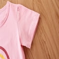 thumbnail image 5 of Cotton Kids Baby Girl Clothes Set Rainbow Print Short Sleeve T Shirt Long Flare Pants Summer Outfits 2pcs, Size 1 Years-6 Years, 5 of 7