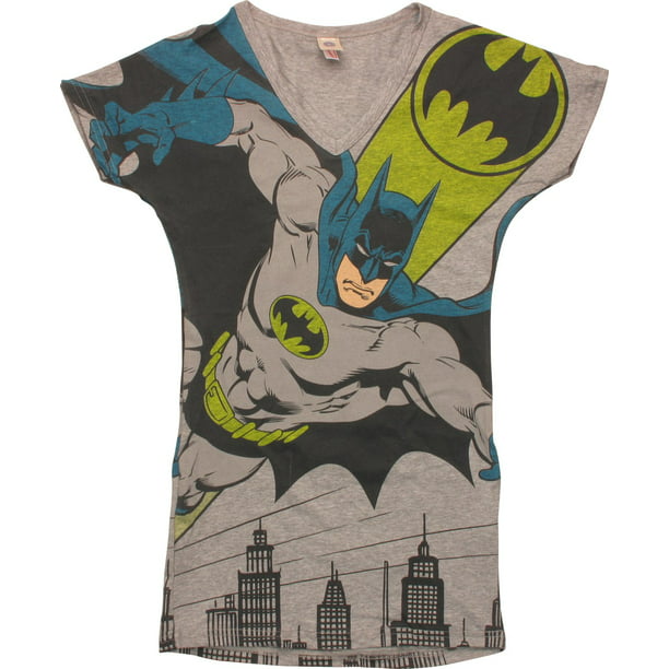 Elementair Klap Lach Batman Bat-Signal V Neck Juniors Tunic Shirt - Walmart.com