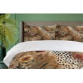thumbnail image 5 of Ambesonne Leopard Print Duvet Cover Set, Autumnal Vibes Exotic, King, Camel Apricot and Green, 5 of 6