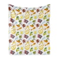 thumbnail image 1 of Bavarian Soft Flannel Fleece Throw Blanket, Cartoon Arrangement Traditional Motifs Pretzel Beer and Sausage Retro Classic, Cozy Plush for Indoor and Outdoor Use, 70" x 90", Multicolor, by Ambesonne, 1 of 6