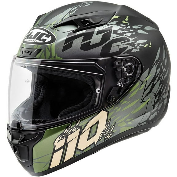 HJC i10 Pitfall Motorcycle Helmet Gray/Green MD