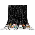 thumbnail image 2 of Christmas Cute Snowman Throw Flannel Blanket 40x60In Snowflakes Winter Black Texture Super Soft Cozy Bed Blanket, Lightweight Plush Fuzzy Bed Throw for Bedroom Sofa Couch Living Room, 2 of 4
