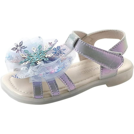 Baby Girls Sandals Hook Loop Open Toe Sandals Lace Floral Rubber Shoes Summer Beach for Toddler/Little Kid/Big Kid