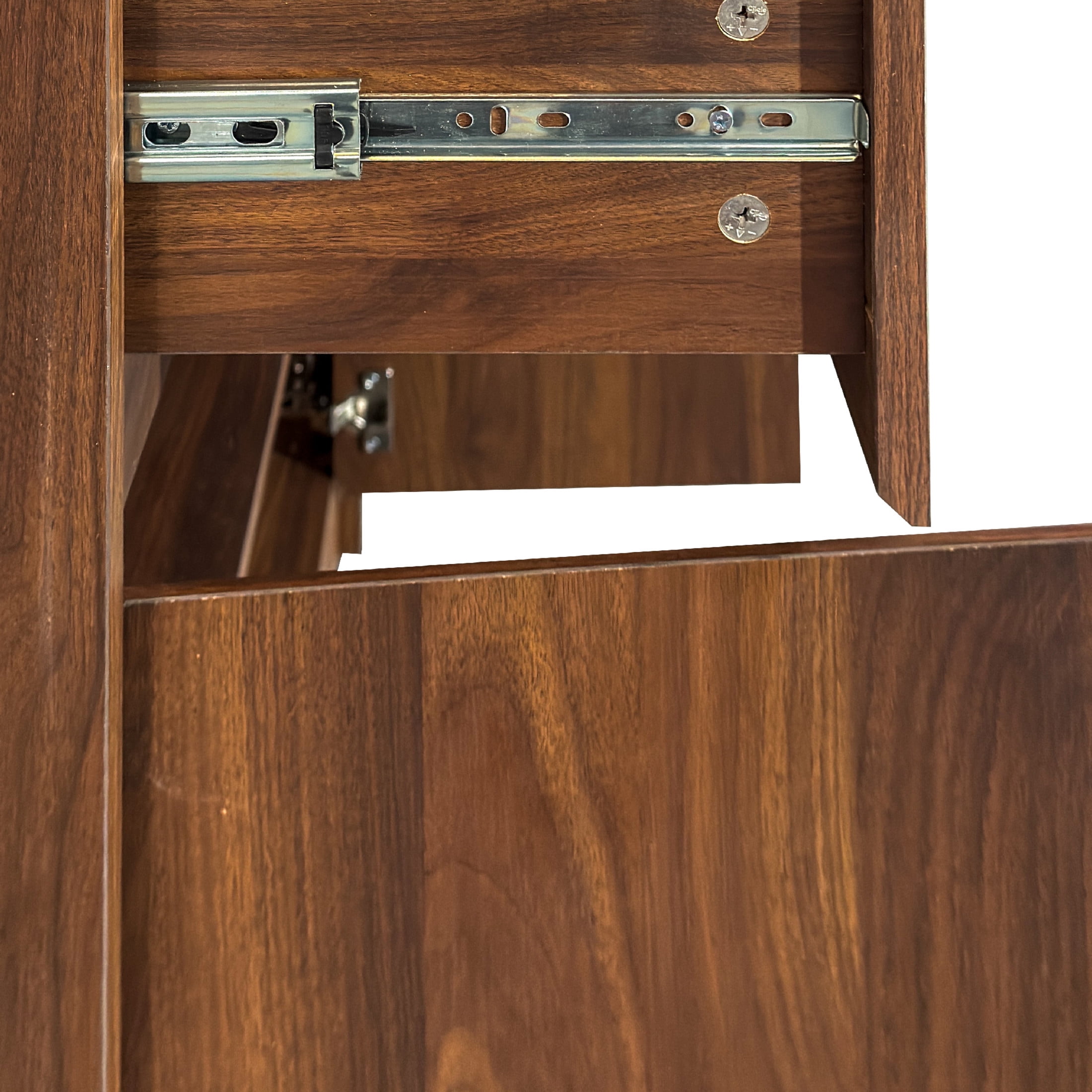 Noble House Oprah Multi-Functional Kitchen Wine Cabinet with 6-Bottle & Glass Rack, Wooden Buffet Organizer, Walnut
