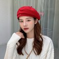 thumbnail image 5 of French Wool Beret Hat for Women-Solid Color Classic Slouchy Knit Beanie Winter Warm Artist Painter Hat, 5 of 6
