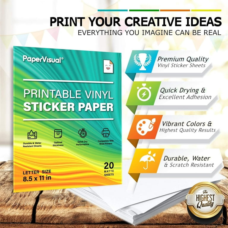 FUNSTITUTION Matte Vinyl Sticker Paper for Inkjet Printers School