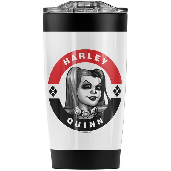 Harley Quinn President Circle Stainless Steel Tumbler 20 oz Coffee Travel Mug/Cup, Vacuum Insulated & Double Wall with Leakproof Sliding Lid | Great for Hot Drinks and Cold Beverages