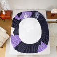 thumbnail image 5 of Manfei Retro Rustic Flowers Queen Sheet Sets,Vinatge Aesthetic Art Flat Sheet,Purple Black Queen Fitted Sheet For Men Women,Microfiber Bedroom Decor,4-Piece, 5 of 7