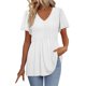 thumbnail image 1 of Vestido Corto de Verano Color Sólido Cerradura Manga Corta Cuello Redondo Top / Camisa Poliéster, Blusa Casual de Moda para la Primavera Y el Verano, 1 of 9