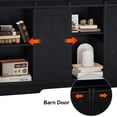 thumbnail image 3 of PULUOMIS 55-75 Gallon Farmhouse Fish Tank Stand with Sliding Barn Doors, Aquarium Stand with Cabinet for Fish Tank Accessories Storage, Turtle Tank, Reptile Terrarium, Capacity 1100 LBS, 3 of 8