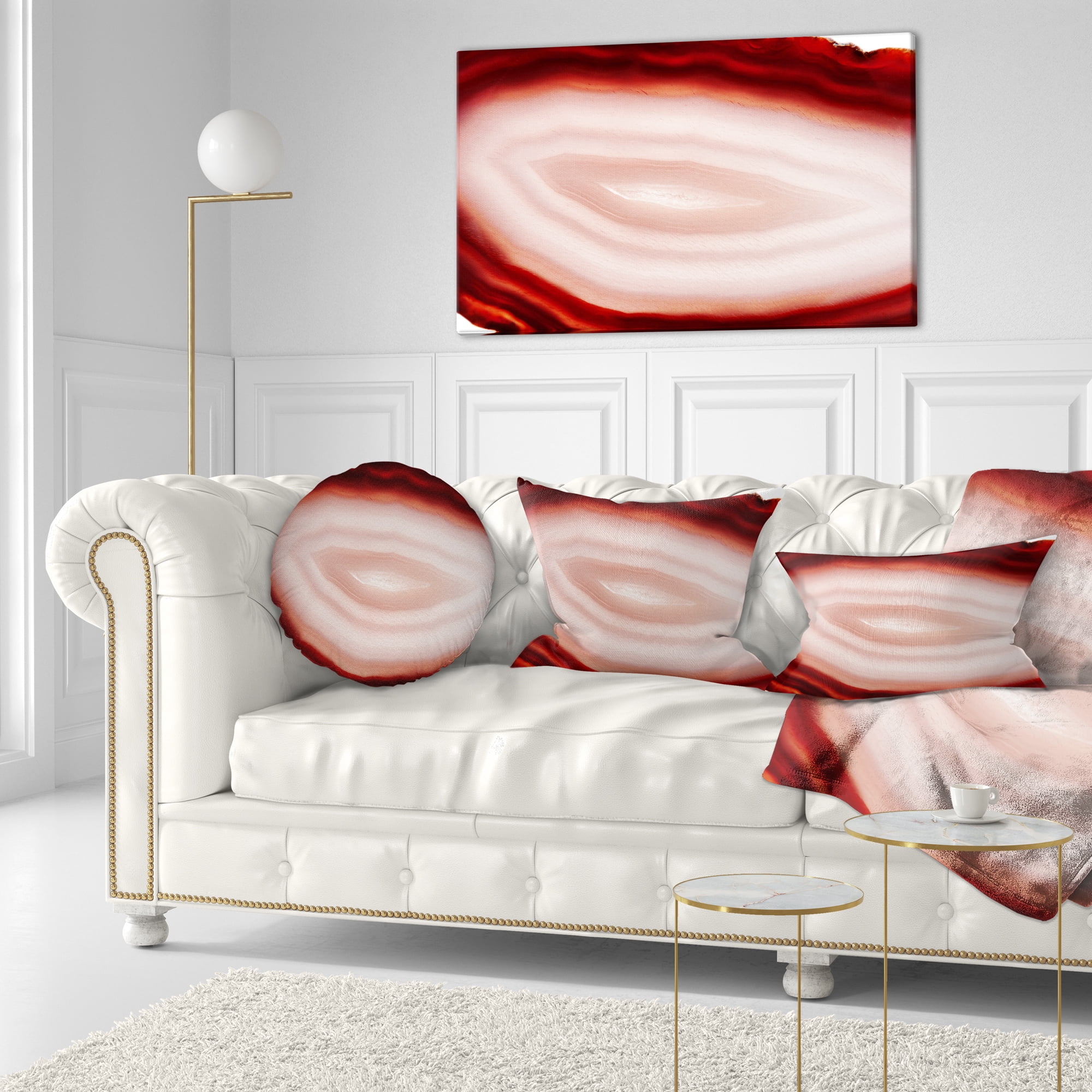 Designart Agate with Chalcedony Geological Crystal - Abstract Throw Pillow - 12x20