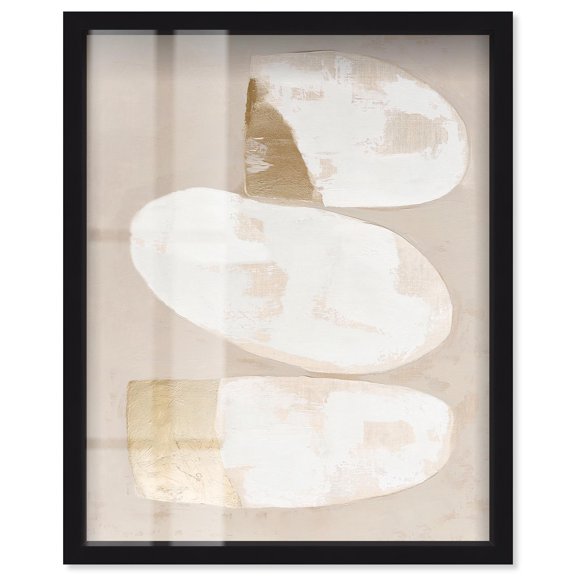 Gilded Cairn IV Shadowbox Print Boho Minimalist Art by Art Remedy, Black Frame, 16 x 20