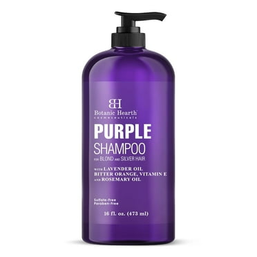 Botanic Hearth Purple Shampoo - for All Shades of Blonde, Silver and Gray Hair - With Lavender Oil, Vitamin E, & Rosemary Oil - Enhances Highlights - Sulfate Free, Paraben Free, 16 fl oz