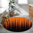 thumbnail image 4 of Round Area Rugs Collection 4 Ft, Burnt Orange Black Ombre Non-Slip Residential Carpet, Modern Abstract Striped Gradient Indoor Crawling Mats Runner Rugs for Living Room/Dining Room/Bedroom, 4 of 9