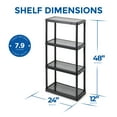 thumbnail image 2 of Gracious Living 4-Shelf Fixed-Height Light-Duty Solid Shelving Storage, Black, 2 of 9