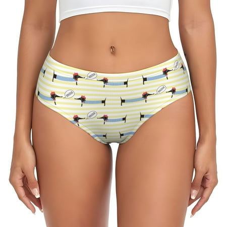 Womens Underwear - Dachshund Dog Puppy No.1014 No Show Seamless Underwear for Women  Kawaii Soft Stretch Women s Panties  Hipster Ladies Panties Bikini Underwear Briefs