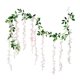 thumbnail image 1 of Flores de glicina simuladas, planta llorona artificial con flores, enredadera de glicina con flores artificiales para guirnalda, decoración de pared para arco de boda, 1 of 8