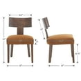thumbnail image 4 of Guyou Farmhouse Dining Chair Set of 6, Linen Upholstered Kitchen Chairs with Solid Wood Backrest, Wooden Armless Side Chairs for Dining Room Kitchen, Velvet Brown, 4 of 7
