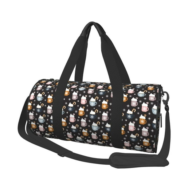 Easygdp Snowflake Cream Hot Cocoa Bolsa de Viaje, Bolsa de Mano, Bolsa de Gimnasio, Bolsa de Equipaje para Viaje
