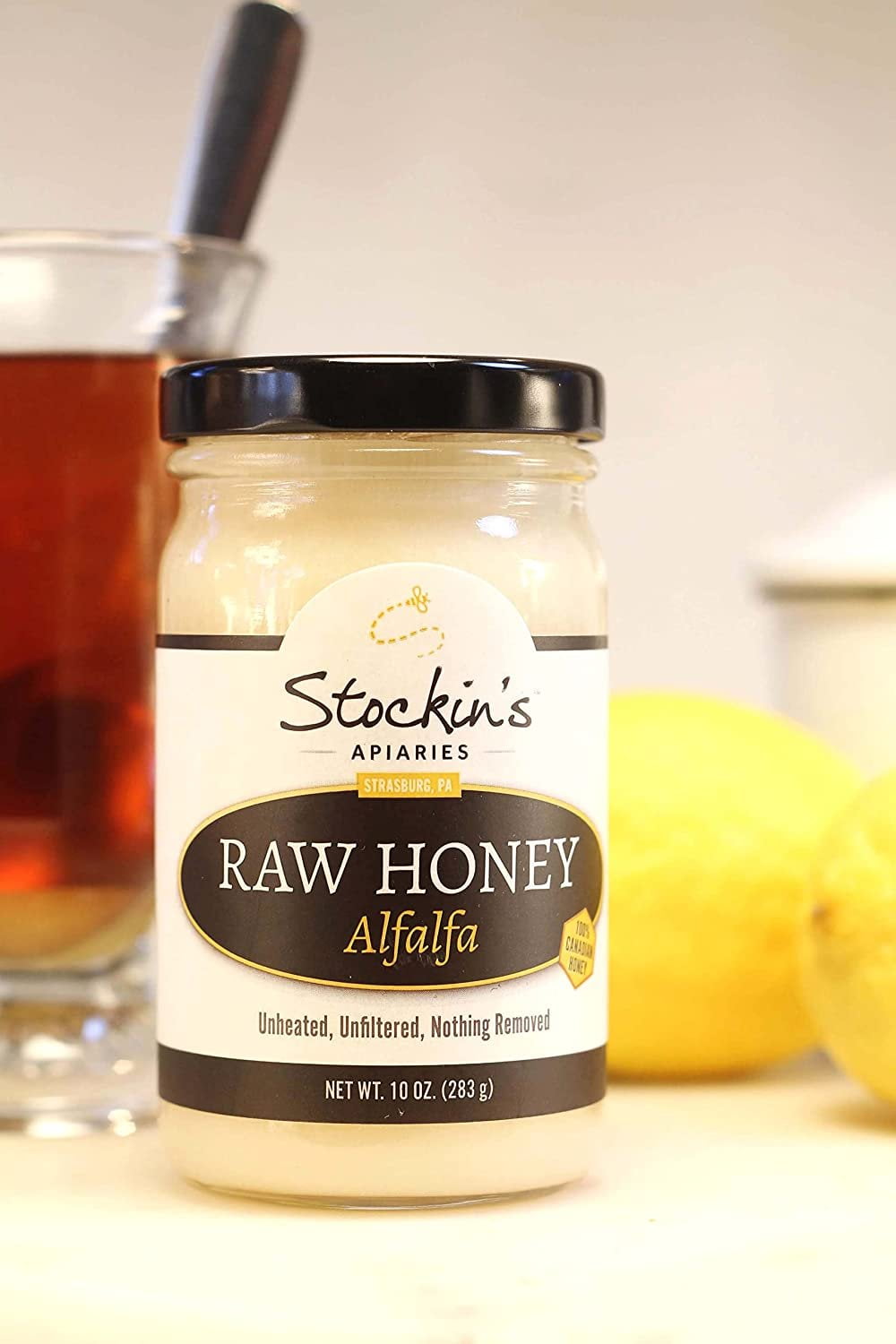 Stockin's Apiaries Raw Alfalfa Honey, Unheated, Unfiltered, & Nutritious, 17 Oz.