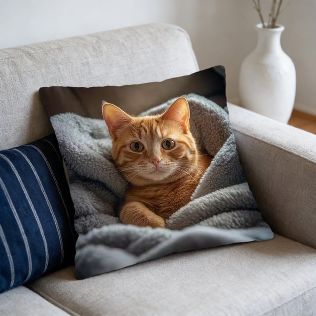 Funda de almohada con estampado de bordado falso de poliéster, adorables y lindas fundas de almohada con animales para dormitorio, hogar y decoración de sofá, funda de cojín, artículos esenciales para