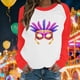 thumbnail image 1 of Xuyuer Mardi Gras Shirts for Women Shirt Funny Mask Graphic Tee Carnival Long Sleeve Shirt V Neck Top, 1 of 6