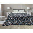 thumbnail image 1 of Abstract Down Alternative Comforter, Memphis Style Geometric Shapes Triangles and Bars Repetition Print, Microfiber Quilt for All Season, 5 Sizes, Sand Brown and Night Blue, by Ambesonne, 1 of 3