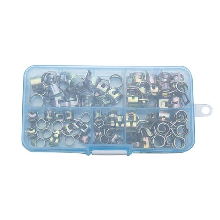 

75 Pieces Fuel Hose Line Spring Clip 6-10mm Fastener 6/7/8/9/10mm Low Pressure Clamps Hose Pipe Clamp 5 Sizes Vacuum
