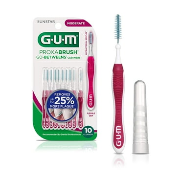 Gum Proxabrush Go Betweens Cleaners Interdental Brushes, Moderate, 10 Ea