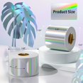 thumbnail image 2 of UTAH-Holographic Silver Thermal Sticker Labels, 2.25"x1.25" Printable Rainbow Thermal Labels, Self-Adhesive Thermal Label Stickers for Logo Design- 500 Labels/1 Roll, 2 of 4