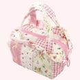 thumbnail image 5 of Cotton Quilted Toiletry Bag Drawstring Toiletry Organizer Large Cosmetic Pouch for Women Work Office Travel (Style A), 5 of 7