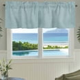 thumbnail image 6 of Vintage Haze Blue Kitchen Valances for Windows, Farmhouse Retro Solid Color Linen Texture Bathroom Window Valances 54x18 Inch Window Treatments Valance Curtains for Living Room Bedroom Decor, 6 of 9