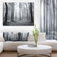 thumbnail image 2 of DESIGN ART Designart "Black and White Foggy Forest" Modern Forest Canvas Wall Artwork Print 32 in. wide x 16 in. high - 1 Panel, 2 of 5