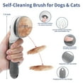 thumbnail image 4 of Dog Brush Grooming Kit 5 PCS - Self Cleaning Slicker Brush for Shedding Short Long Haired Dogs & Cats, Includes Pet Comb, Flea Comb, Bath Brush, Undercoat Rake - Complete Fur Care Set - Gray, 4 of 9