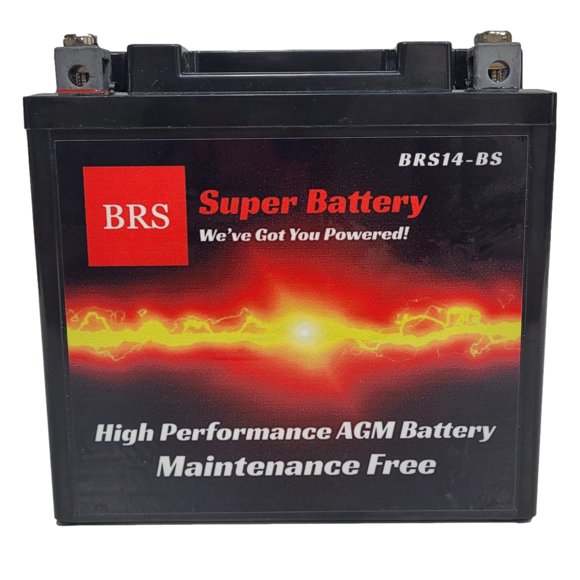 Supercharged 14-BS 12v 12ah - OEM Replacement: YTX14-BS, CTX14-BS, SC14BS High Performance AGM PowerSports Battery For ATV's, Snowmobiles, Motorcycles, UTV's, Jet Skis, Dirt Bikes, etc.