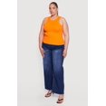thumbnail image 3 of Women's Plus Size Compression Rib High Neck Tank Top, 3 of 4