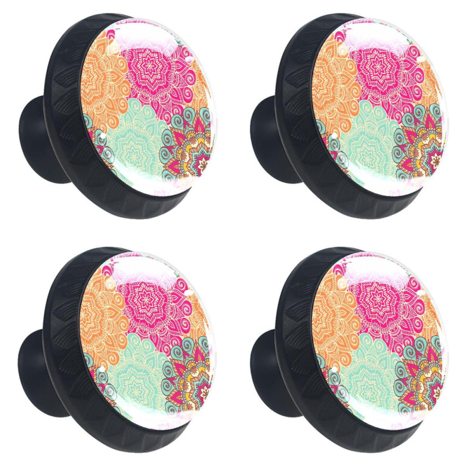 4 Pcs Boho Floral Knobs for Kitchen Cabinet Cupboard Dresser Bookcase ...
