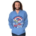 thumbnail image 5 of Retro Smurfs Cartoon 4th of July Zip Up Hoodie Men's Women's Brisco Brands 3X, 5 of 6