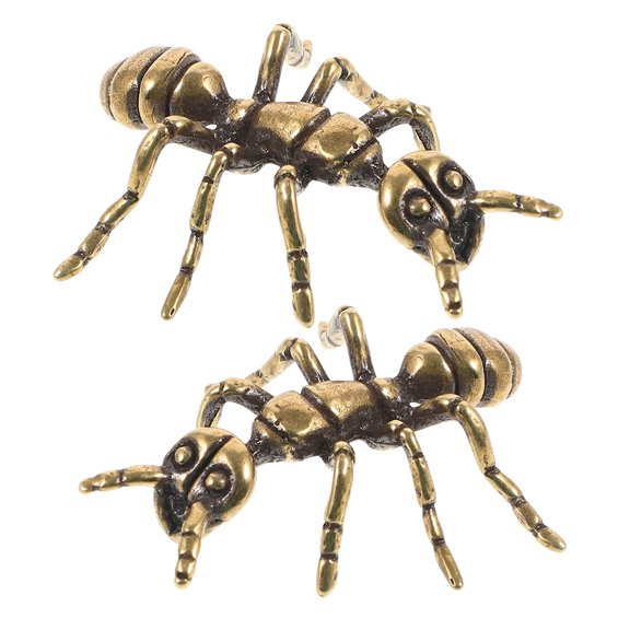 ETEREAUTY Set of 2 Brass Ant Sculptures for Vintage Home Decoration and Garden Ornament Display