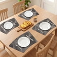 thumbnail image 3 of Placemats Set of 4 Wedge Placemats for Kitchen Dining Table Decor Washable Heat Resistant Table Place Mats Dark Gray 17.7x11.8inch, 3 of 6