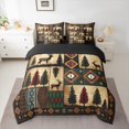 thumbnail image 3 of Manfei Tribal Hippie Aztec Twin Bedding Sets 7-Piece for Men, Rustic Reindeer Moose Bedding Comforter Set, Retro Western Patchwork Reversible Sheet Sets, Breathable Home Decor, 3 of 8