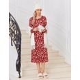 thumbnail image 4 of Ekouaer Long Sleeve Nightgowns for Women Calf Length Sleepwear Long Sleepshirts Crewneck Sleep Dress, 4 of 6