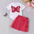 thumbnail image 4 of Cethrio Girls Summer Outfit Sets, Printed Short Sleeve Summer 2 Piece Kids Clothing Sets Hot Pink Size 7-8T, 4 of 8