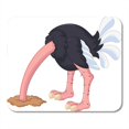 thumbnail image 1 of SIDONKU Ground Ostrich Cartoon Has Buried Head in Sand Afraid Bird Mousepad Mouse Pad Mouse Mat 9x10 inch, 1 of 1