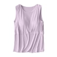 thumbnail image 3 of Gelikeya Womens Nursing Tank Tops for Breastfeeding Summer Detachable Chest Pad Maternity Shirts Double Layer Pregnancy Clothes Purple, Size XXXL, 3 of 5