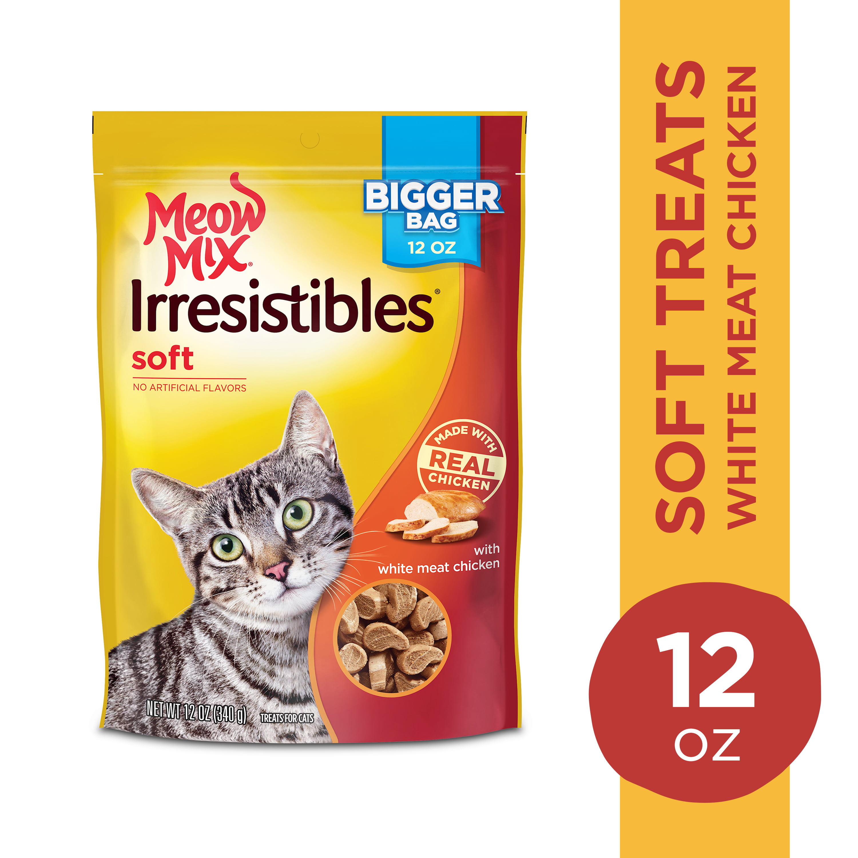 Meow Mix Irresistibles Cat Treats Soft With White Meat Chicken, 12