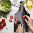 thumbnail image 3 of Mountain Cutting Board, Autumn Scenery of Hill Mountain and Lake Kawaguchi Fall Leafy Trees Photo in Dusk, Decorative Tempered Glass Cutting and Serving Board, in 3 Sizes, by Ambesonne, 3 of 5