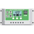 thumbnail image 1 of Controlador de carga solar PWM de 30 A, 12 V, 24 V, controlador de carga de batería de litio compatible con baterías de plomo ácido, iones de litio y fosfato de hierro y litio, 1 of 7
