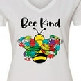 thumbnail image 4 of Inktastic Autism Awareness Bee Kind Women's V-Neck T-Shirt, 4 of 5